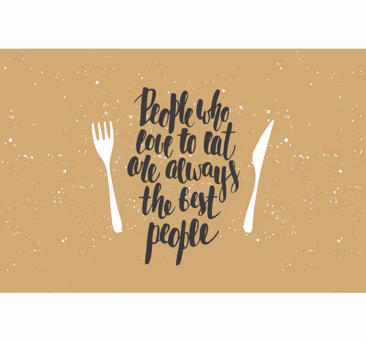 Rolgordijn beige mensen die van eten houden zijn de besten - TenStickers