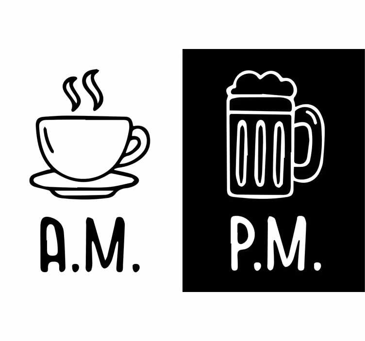 Rolgordijn zwart voor koffie en bier in de avond - TenStickers