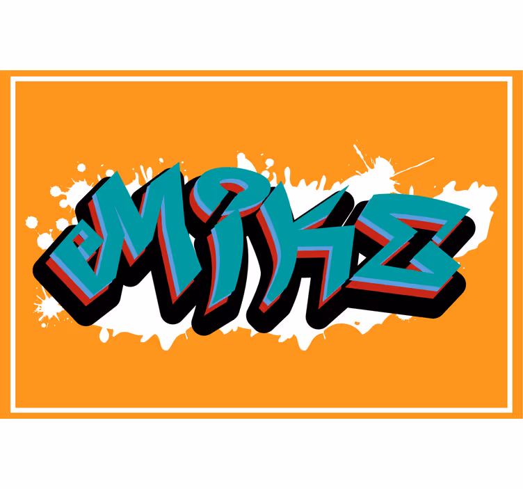 Oranje rolgordijn wild style king graffiti - TenStickers