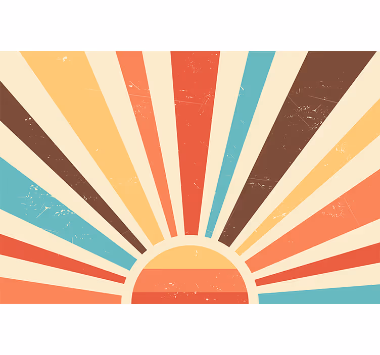 Oranje rolgordijn abstract vintage zonsondergang - TenStickers