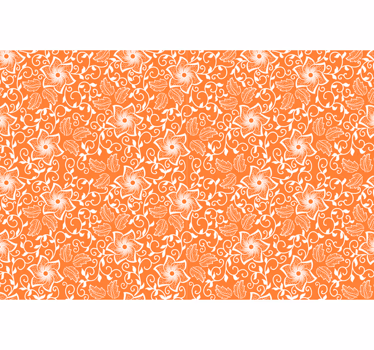 Oranje rolgordijn met paisley bloemen - TenStickers