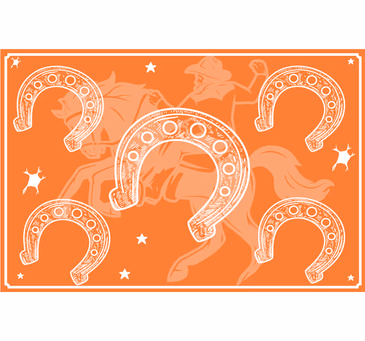 Oranje rolgordijn horseshoe - TenStickers