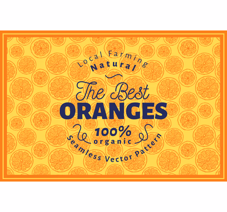 Oranje rolgordijn mantel oranje handgetekend patroon frame - TenStickers