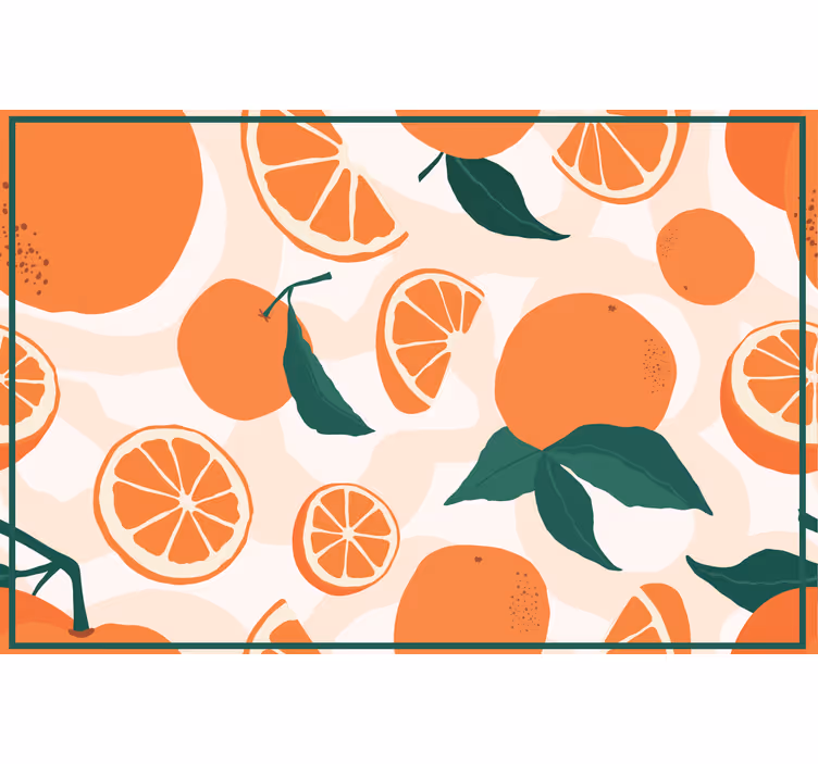 Oranje rolgordijn stukjes mandarijn - TenStickers