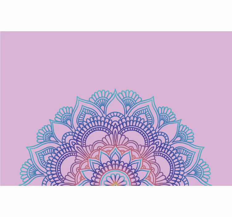 Rolgordijn paars half mandala - TenStickers