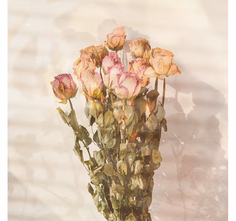 Rolgordijn woonkamer cottagecore wilde bloemen - TenStickers