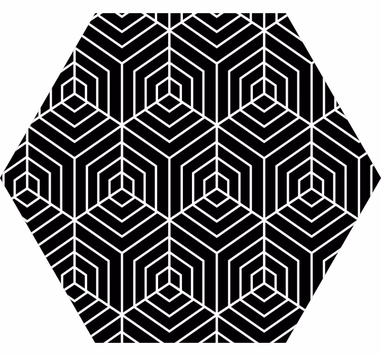 Rolgordijn slaapkamer abstracte lijnen hexagoonvorm - TenStickers