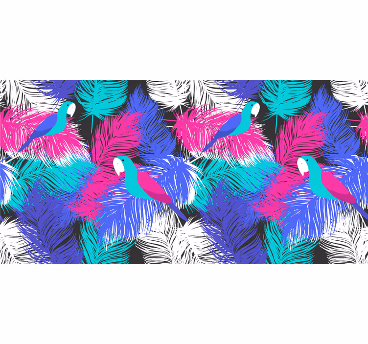 Rolgordijn slaapkamer papegaaienveren - TenStickers