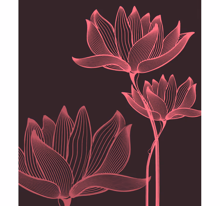 Rolgordijn slaapkamer lotus twee bloemen - TenStickers