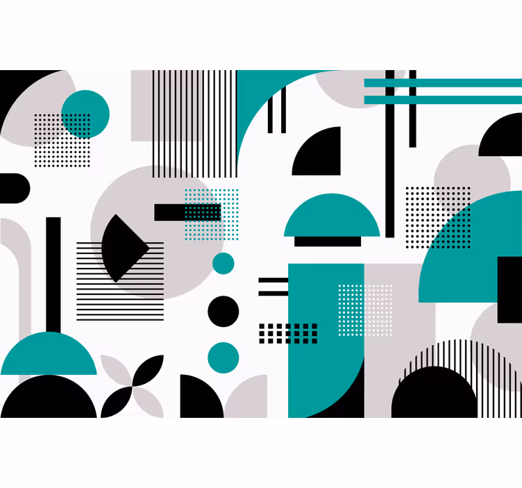 Rolgordijn slaapkamer moderne geometrische vormen - TenStickers