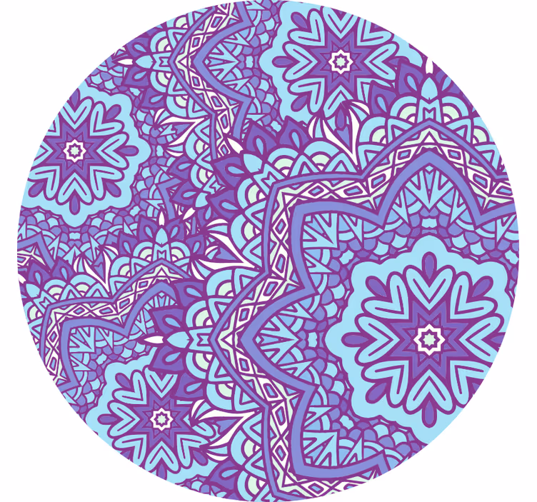 Rolgordijn slaapkamer blauw en paarse mandala - TenStickers