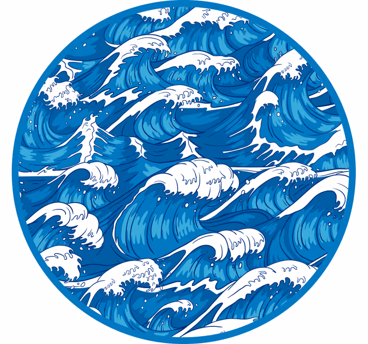 Rolgordijn slaapkamer japanse golven - TenStickers