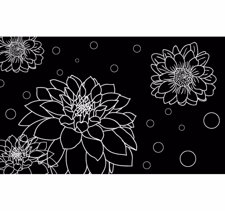 Rolgordijn slaapkamer abstracte bloemen - TenStickers