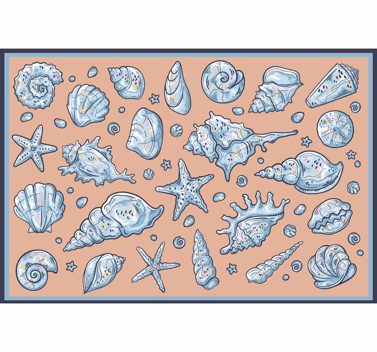 Rolgordijn slaapkamer zeeschelpenschetsen - TenStickers