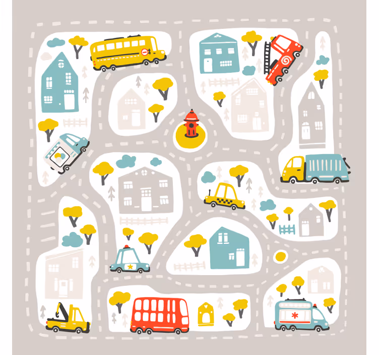 Kinderkamer rolgordijn in city nordic stijl - TenStickers