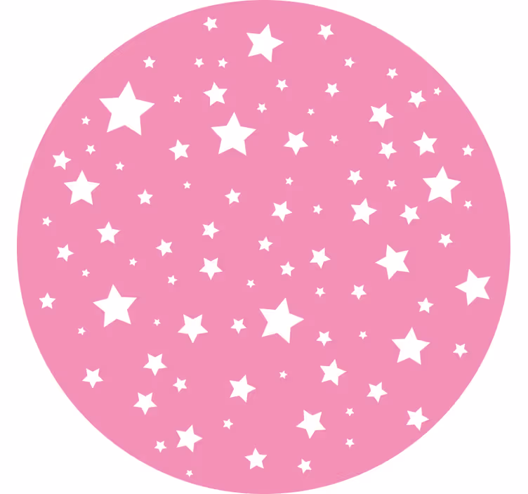 Kinderkamer rolgordijn roze sterren rond - TenStickers
