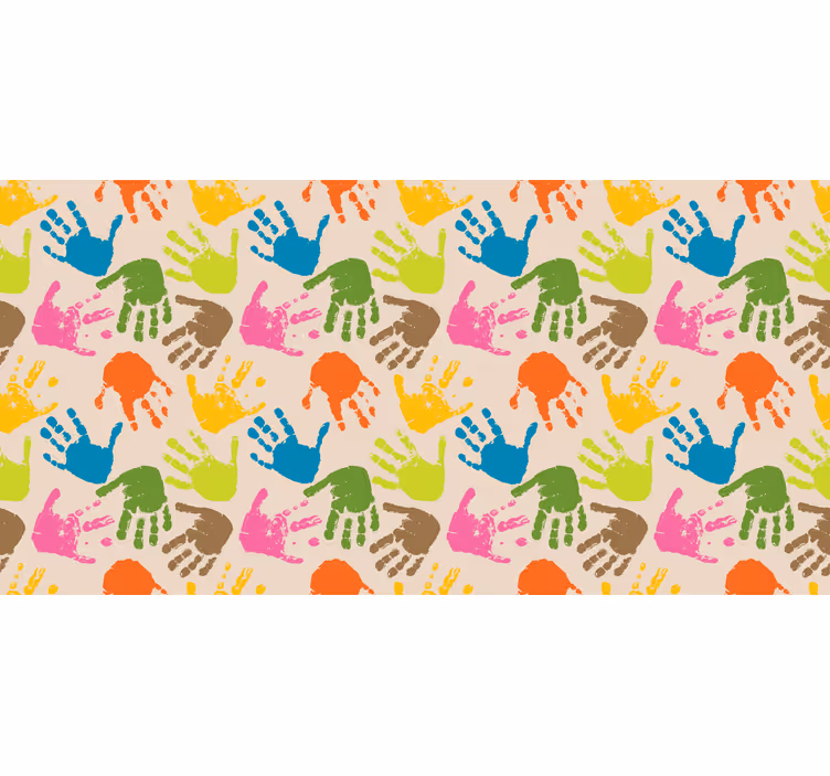 Kinderkamer rolgordijn aquarel handen op beige achtergrond - TenStickers