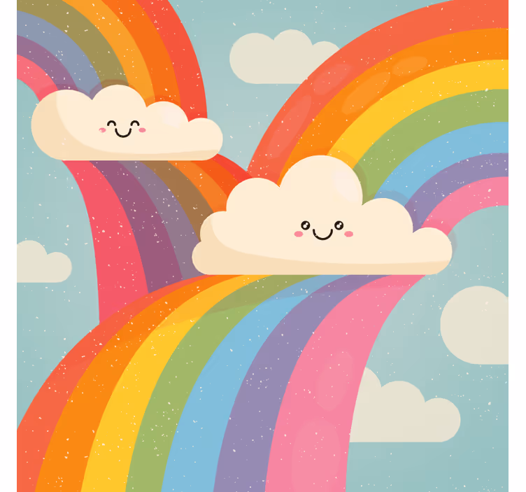 Kinderkamer rolgordijn regenboog in de wolken - TenStickers