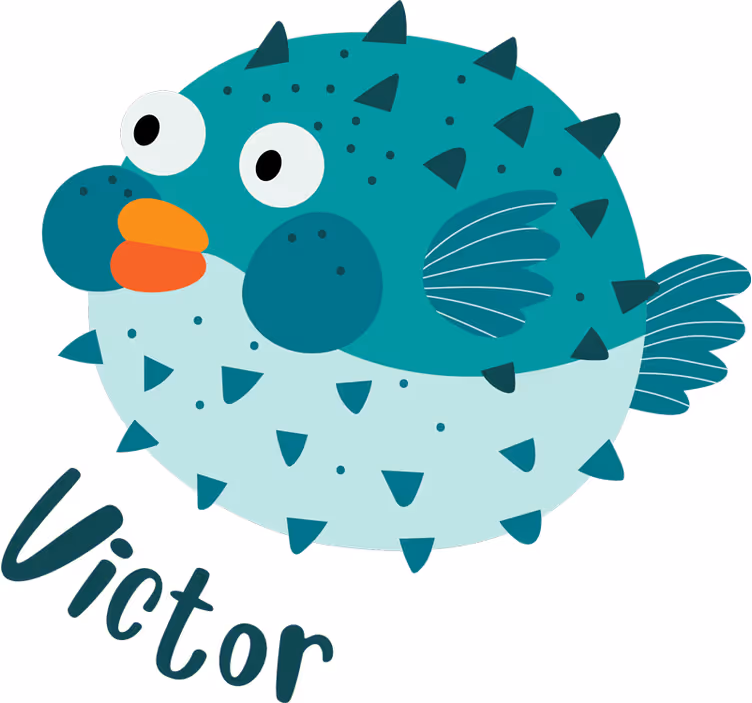 Kinderkamer rolgordijn vis ballon - TenStickers
