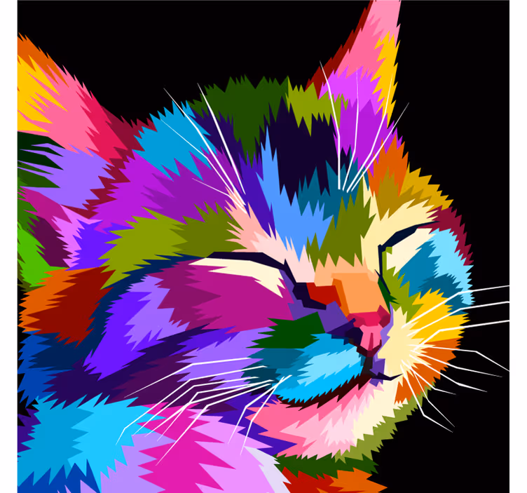 Kinderkamer rolgordijn gato portret kleur - TenStickers