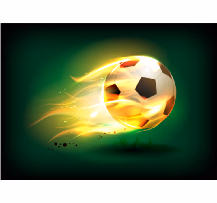 Kinderkamer rolgordijn coole voetbal in vlammen - TenStickers