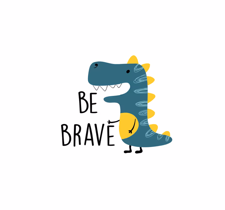 Kinderkamer rolgordijn nordic dinosaur wees dapper - TenStickers