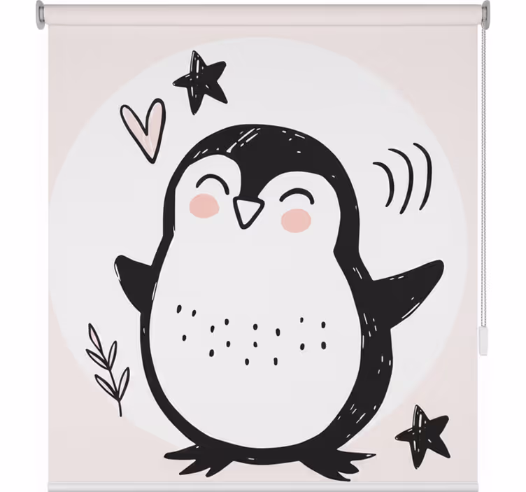 Kinderkamer rolgordijn schattige getekende babypinguïn - TenStickers