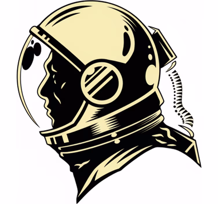 Kinderkamer rolgordijn vintage monochrome cosmonaut - TenStickers