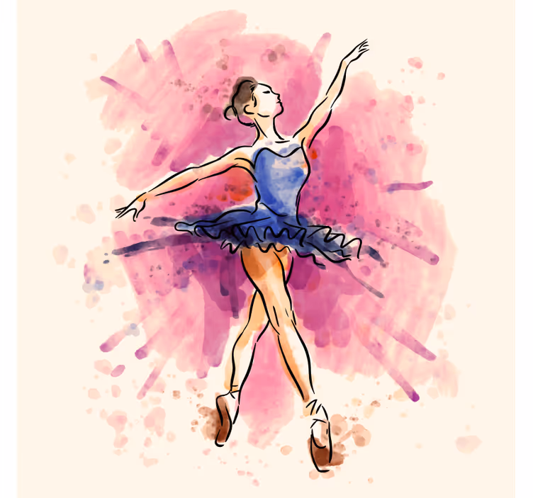 Kinderkamer rolgordijn ballerina jurk lila - TenStickers