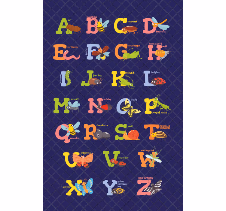 Kinderkamer rolgordijn engelse alfabetletters - TenStickers