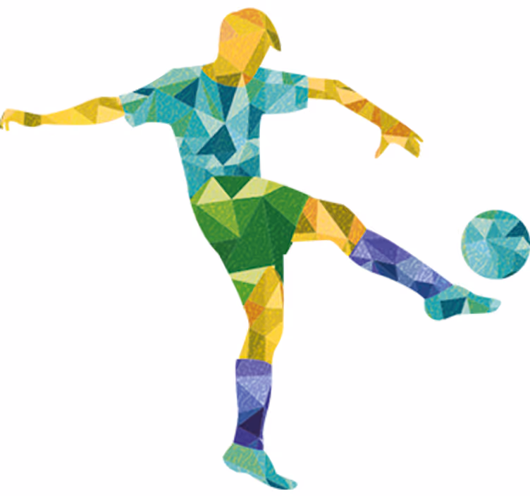 Rolgordijn tienerkamer geometrische voetbalillustratie - TenStickers