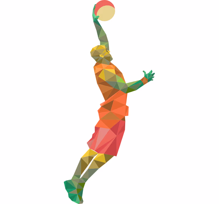 Rolgordijn tienerkamer geometrische basketspeler - TenStickers