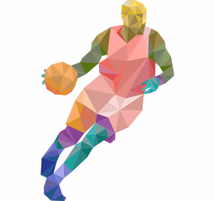 Rolgordijn tienerkamer origami basketbal decoratie - TenStickers