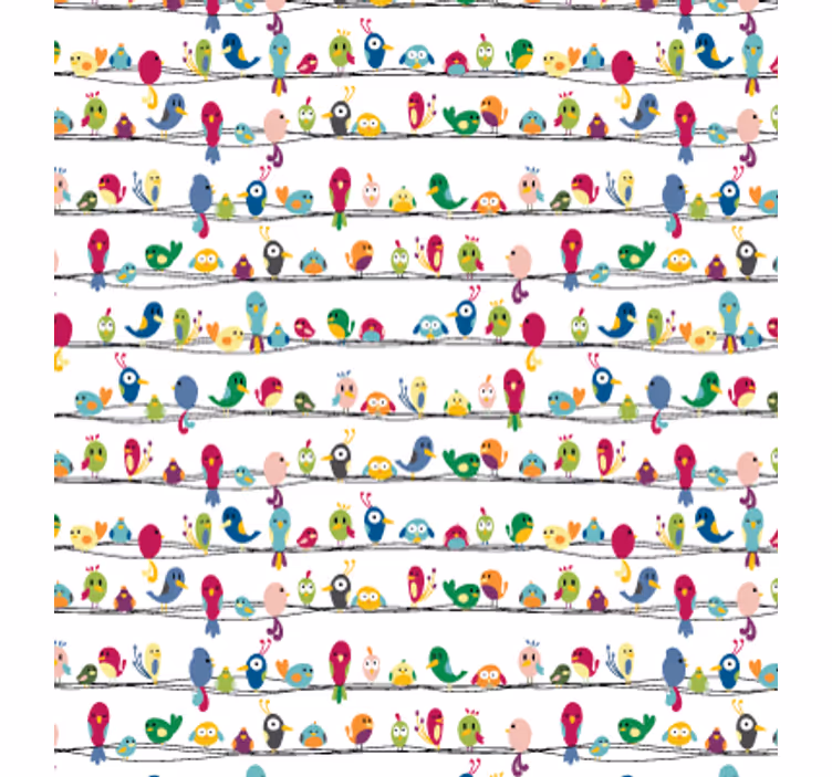 Rolgordijn tienerkamer met vogels patroon - TenStickers