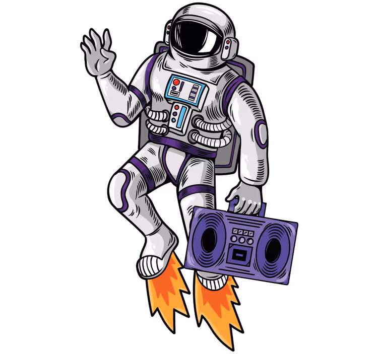Rolgordijn tienerkamer kosmisch geluid - TenStickers