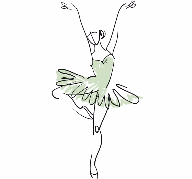 Rolgordijn tienerkamer decoratief ontwerp ballerina - TenStickers