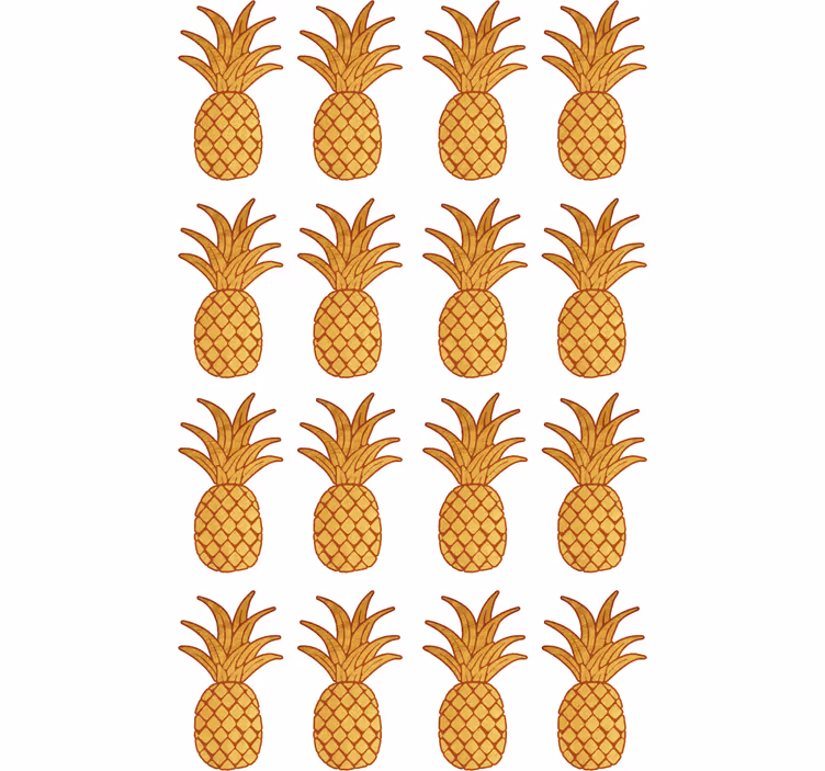 Rolgordijn tienerkamer patroon gouden ananas - TenStickers