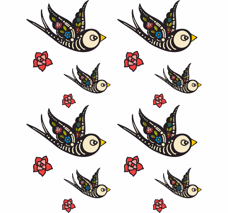 Rolgordijn tienerkamer mexicaanse vogeltjes - TenStickers