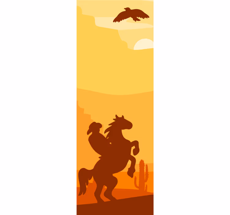Rolgordijn tienerkamer cowboylandschap door - TenStickers