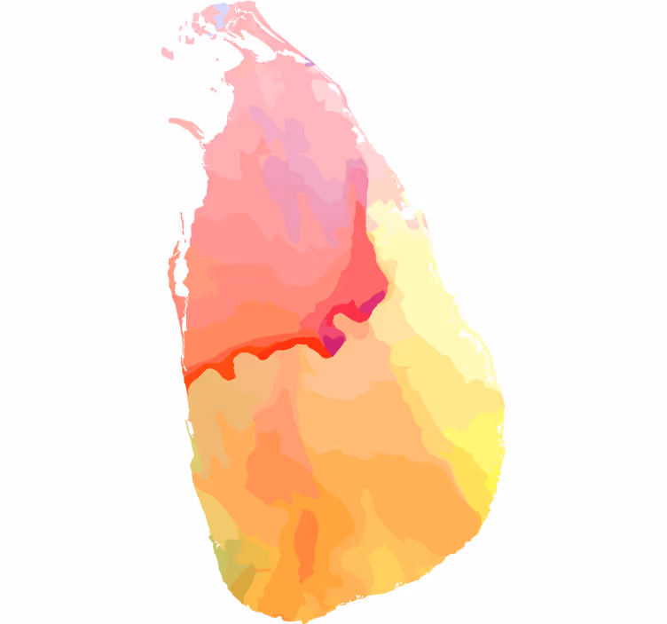 Rolgordijn tienerkamer sri lanka aquarel kaart - TenStickers