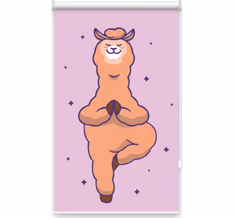 Rolgordijn tienerkamer fitness lama - TenStickers