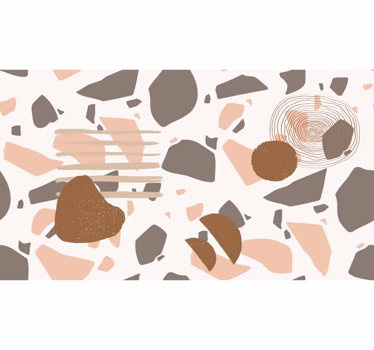 Wit rolgordijn pastel terrazzo met figuren - TenStickers