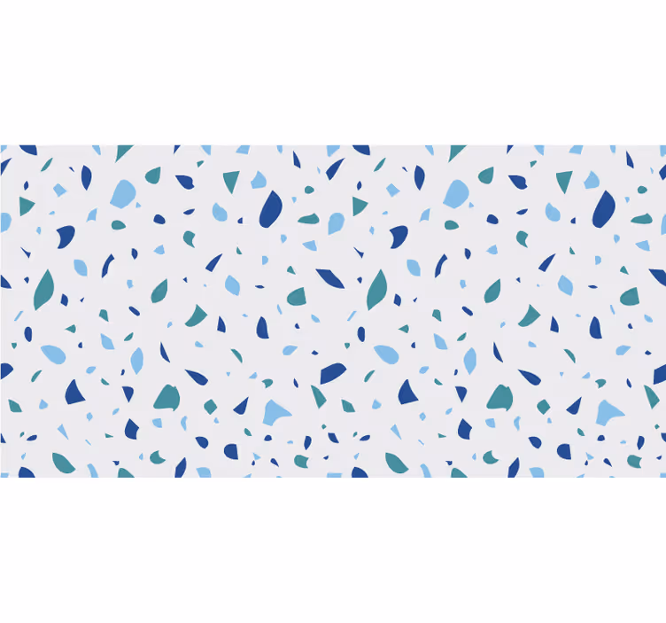 Wit rolgordijn blauwe tinten terrazzo - TenStickers