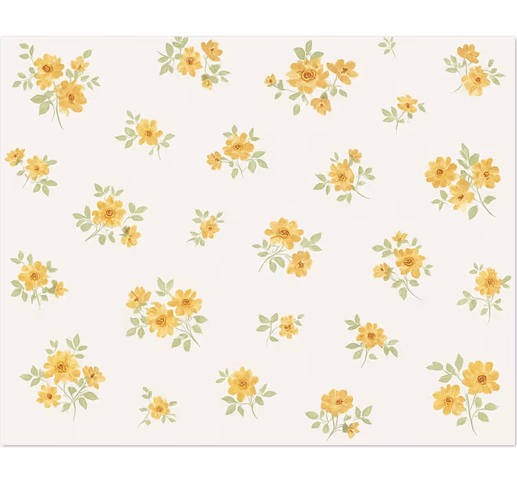 Wit rolgordijn delicate chintz bloemmotief - TenStickers