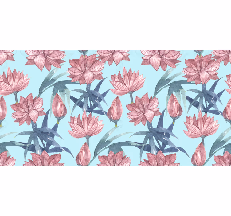 Rolgordijn bloemen aquarel blauwe bloemen - TenStickers