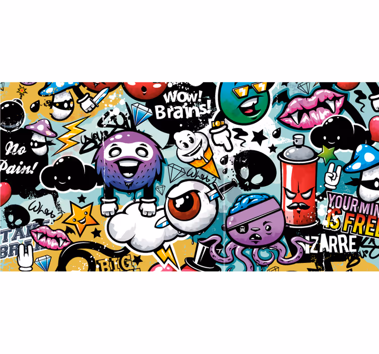 Gamer rolgordijn grafitti - TenStickers