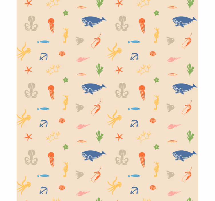 Rolgordijn dieren zeedieren patroon - TenStickers