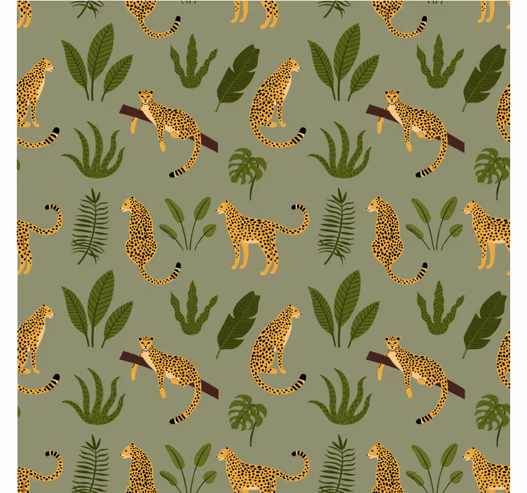 Rolgordijn dieren leopardpatroon jungle - TenStickers