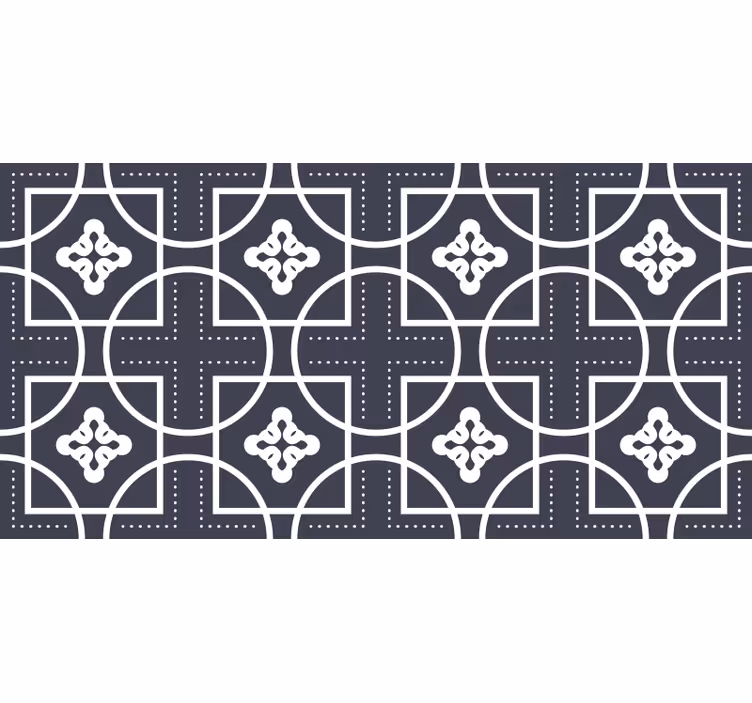 Rolgordijn zwart geometrische vormen tegels effect - TenStickers