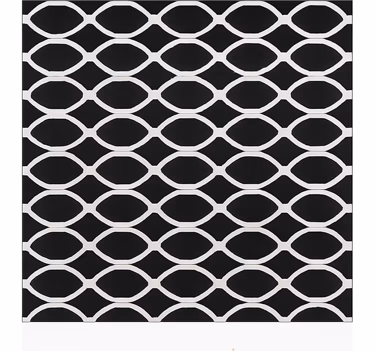Rolgordijn zwart met monochroom ovaal design - TenStickers